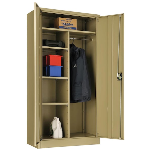 Global Industrial Combo Storage Cabinet, 72 in H, 36 in W, Tan 269879TN - main